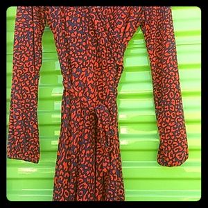 Cheetah in Red V-neck dress